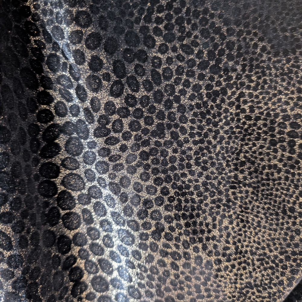 Black Velvet Dress with Subtle Leopard Print Shine - Picture 2 of 11